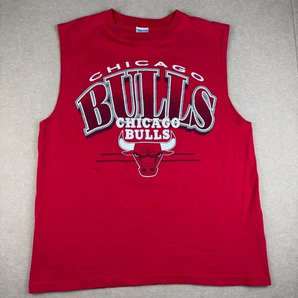 Vintage Chicago Bulls Tank Top‎ Mens L Red NBA Basketball Graphic Shirt